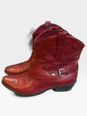 Franco Sarto Red Ankle Cowboy Boot